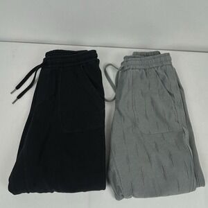 X2 Athleta Farallon Jogger & Printed Jogger Size 6  Grey Spiced Magic Black